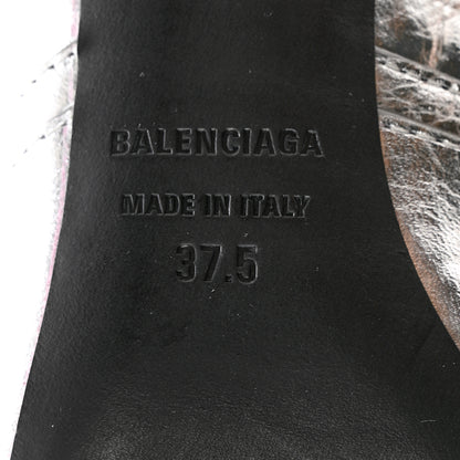 Balenciaga Metallic Agneau Arena Cagole 90mm Boots 37.5 Silver 6 of 10