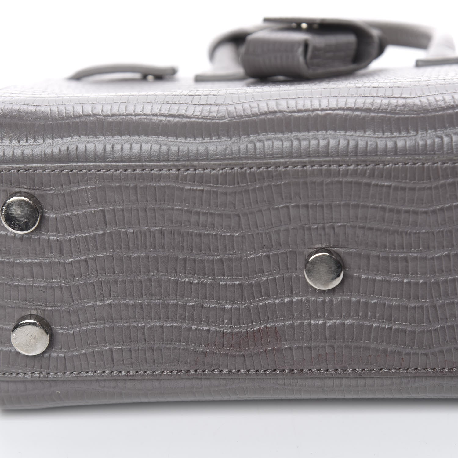 Saint Laurent Calfskin Lizard Embossed Nano Sac De Jour Fog 9 of 15