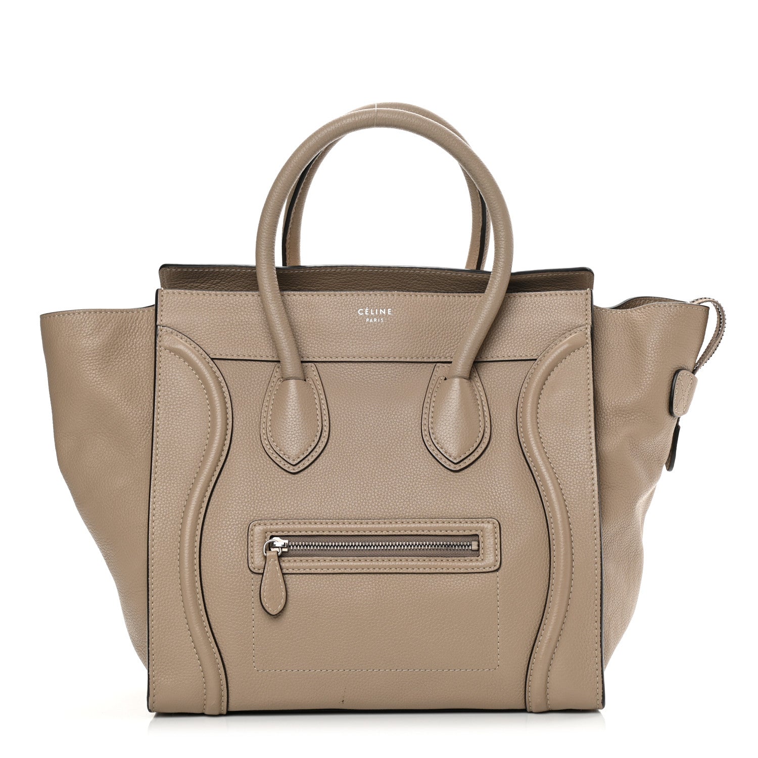 Celine Drummed Calfskin Mini Luggage Dune 1 of 12