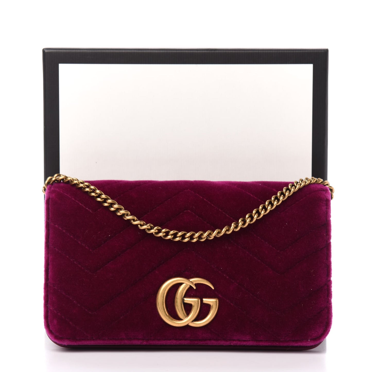 Velvet Matelasse GG Marmont Mini Bag Fuchsia Violet Cyclamen