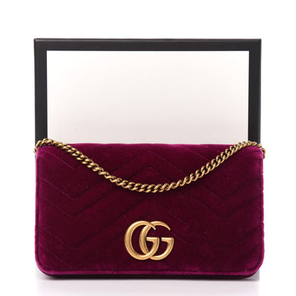 Gucci Velvet Matelasse GG Marmont Mini Bag Fuchsia Violet Cyclamen 11 of 11