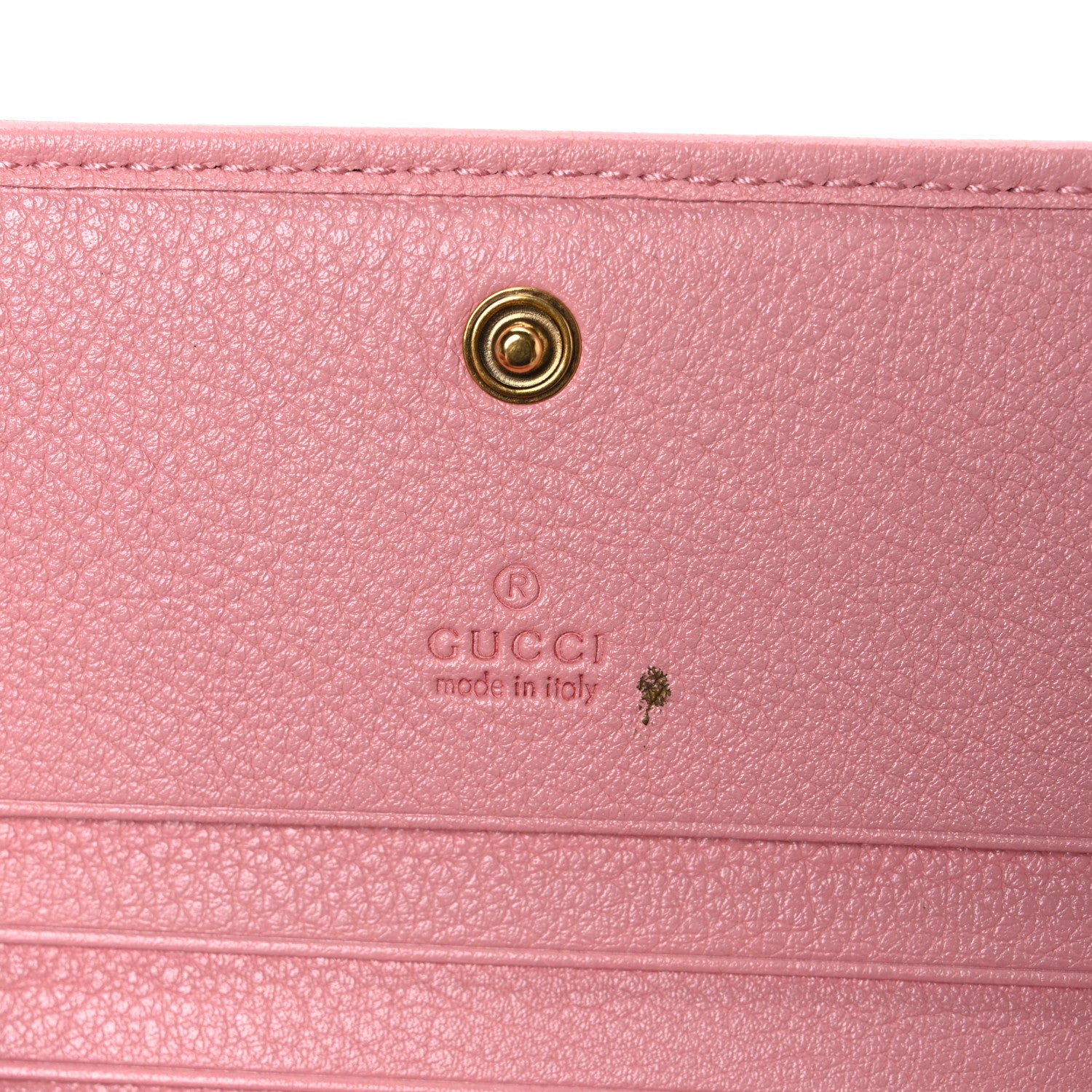 Gucci Wonka Grain Calfskin Diana Card Case Wallet Wild Rose 7 of 8