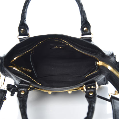 Balenciaga Chevre Gold Metallic Edge Hardware Mini City Black 5 of 7