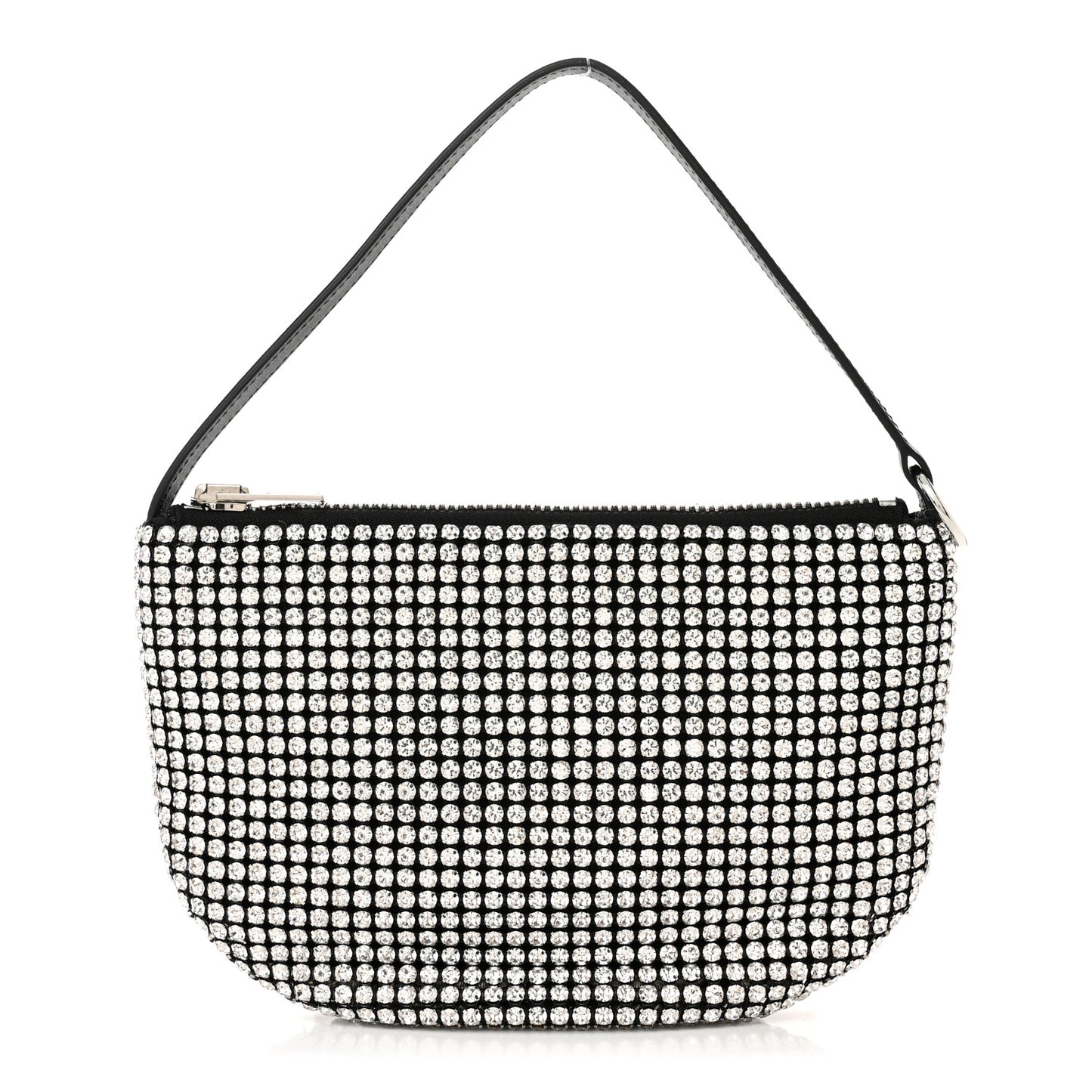 Mesh Crystal Wanglock Fortune Cookie Bag Black