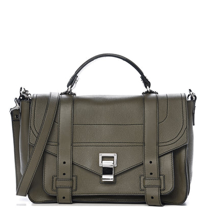 Proenza Schouler Grained Calfskin Medium PS1 Plus Satchel Cypress 1 of 10