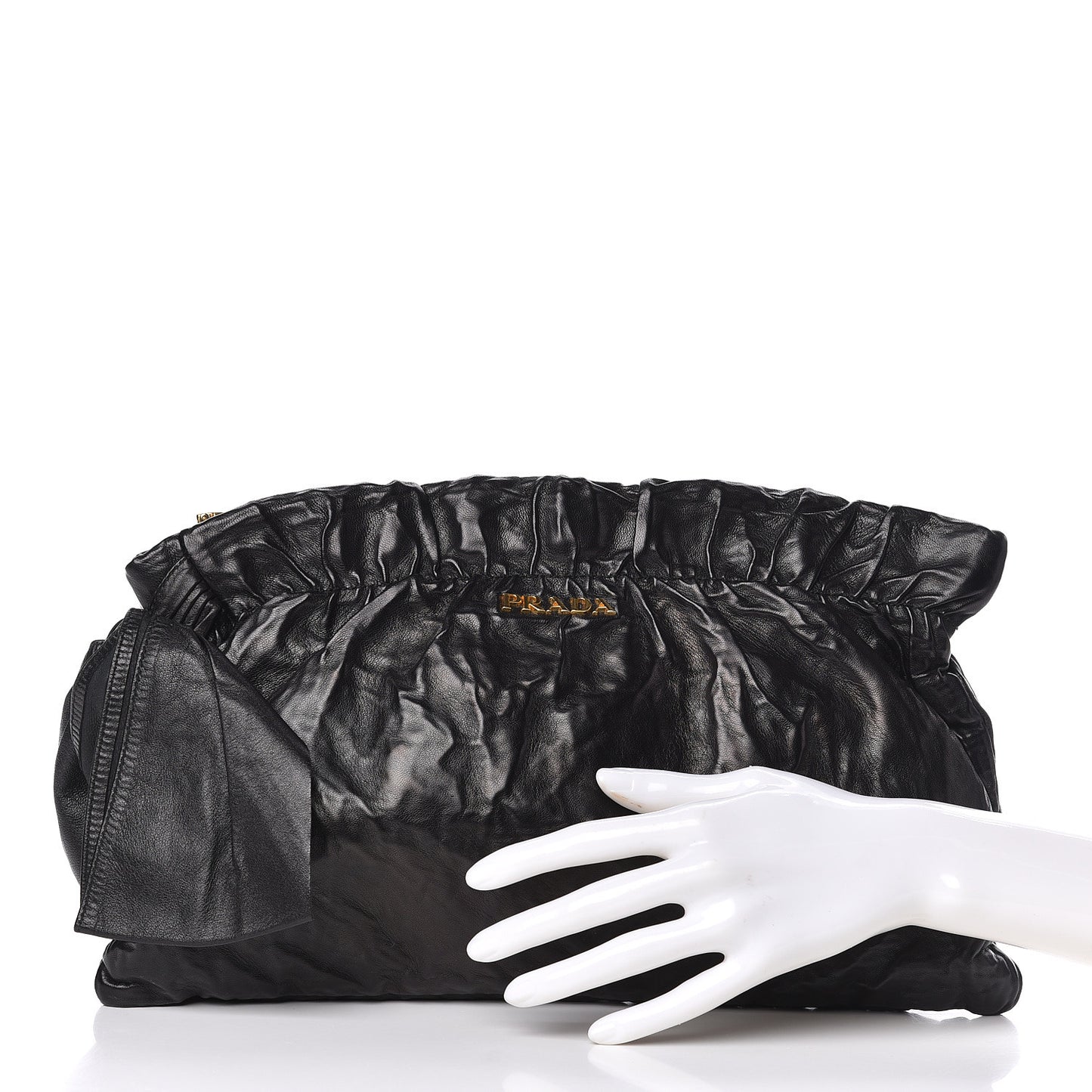 Nappa Antique Bow Clutch Black