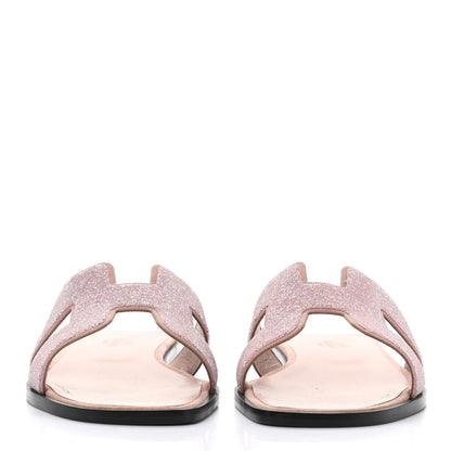 Hermes Suede Goatskin Crystal Powder Oran Sandals 38.5 Rose 2 of 8