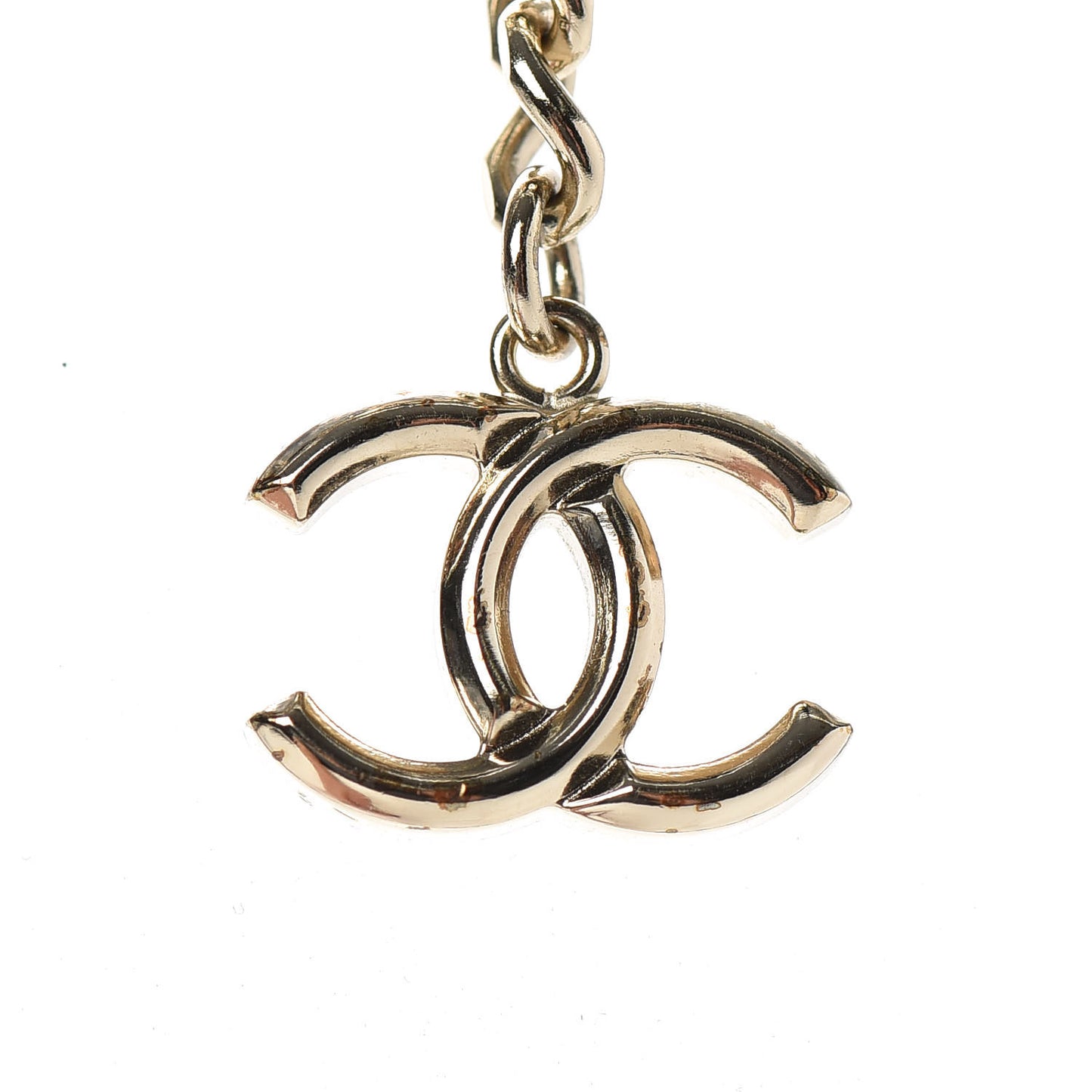 Lambskin Pearl CC Camellia Chain Necklace Gold
