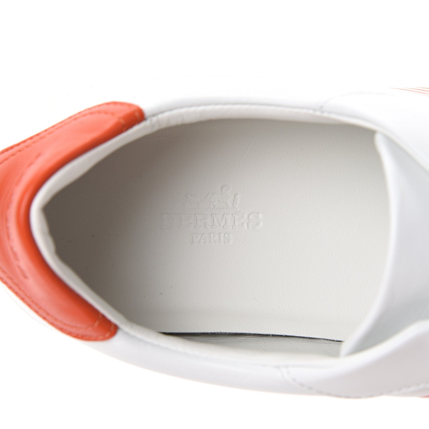 Calfskin Womens Advantage Sneakers 41 White Orange