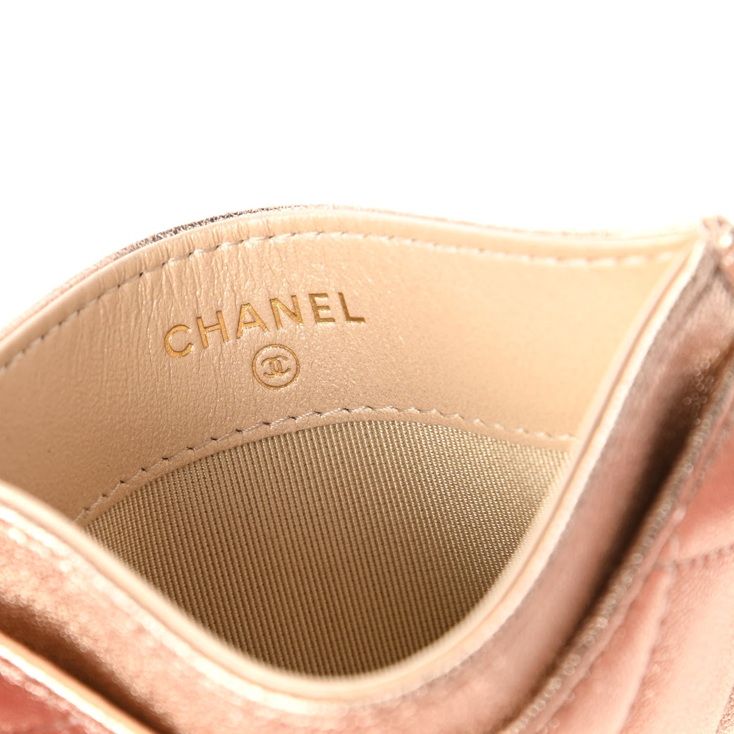 Chanel Metallic Lambskin Quilted CC Card Holder Gold 6 of 10