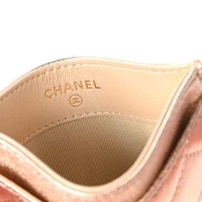 Chanel Metallic Lambskin Quilted CC Card Holder Gold 6 of 10