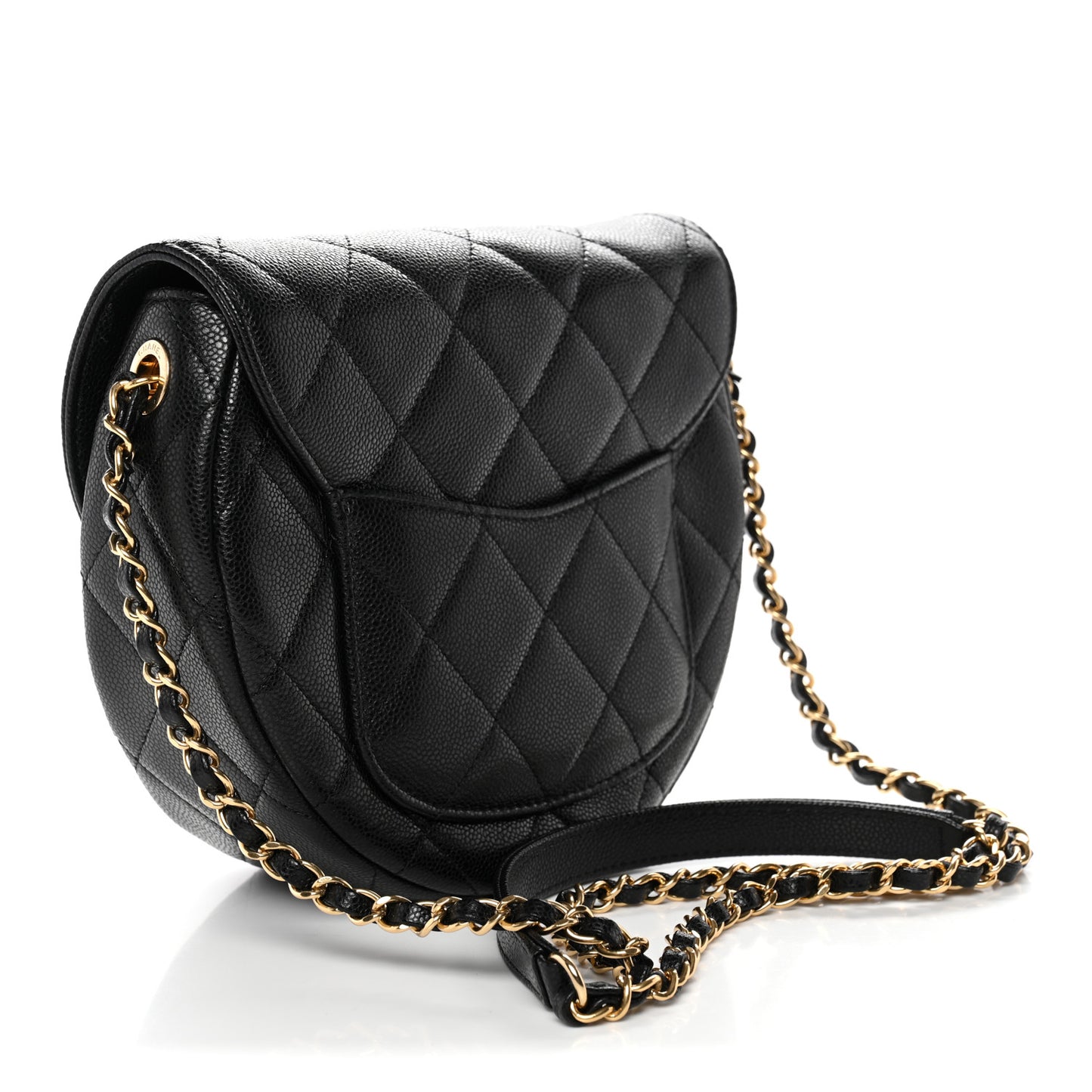Caviar Quilted Small Messenger Flap Black