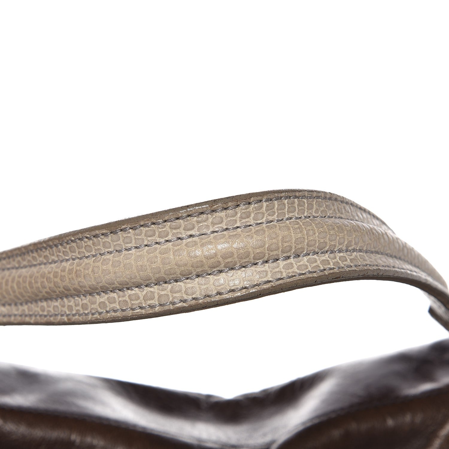 Saint Laurent Suede Calfskin Crocodile Embossed Muse Two Brown 12 of 12