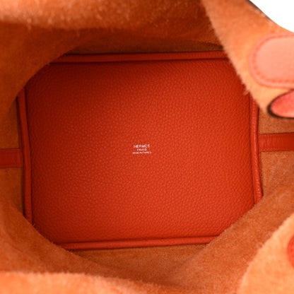 Hermes Taurillon Clemence Picotin Lock 22 MM Orange 5 of 10