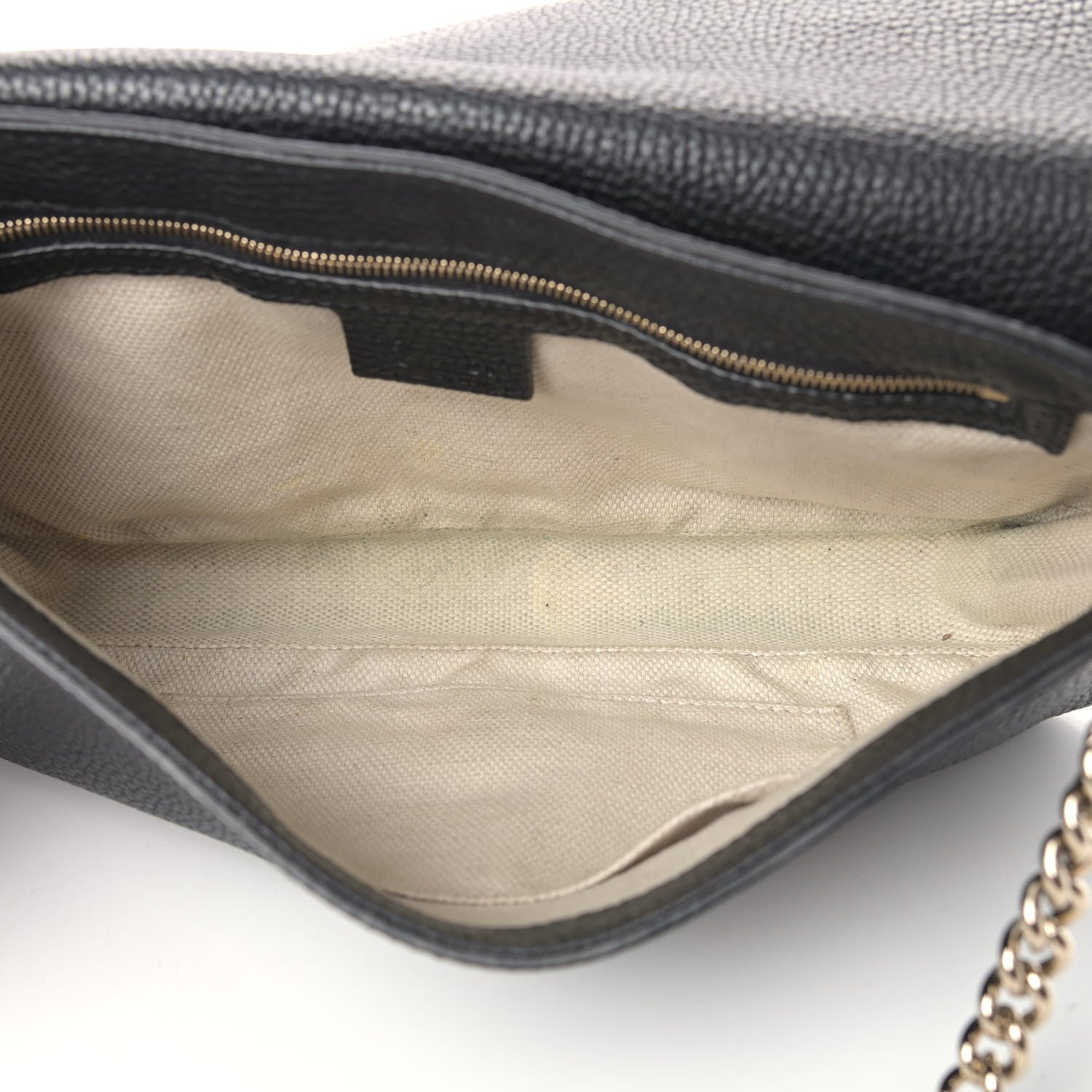 Gucci Pebbled Calfskin Medium Soho Flap Crossbody Black 5 of 14