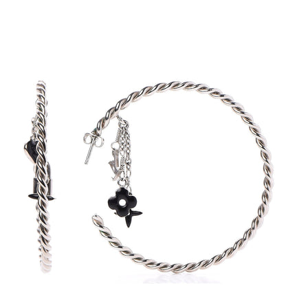 Louis Vuitton Sweet Monogram Creole Hoop Earrings Silver 1 of 3