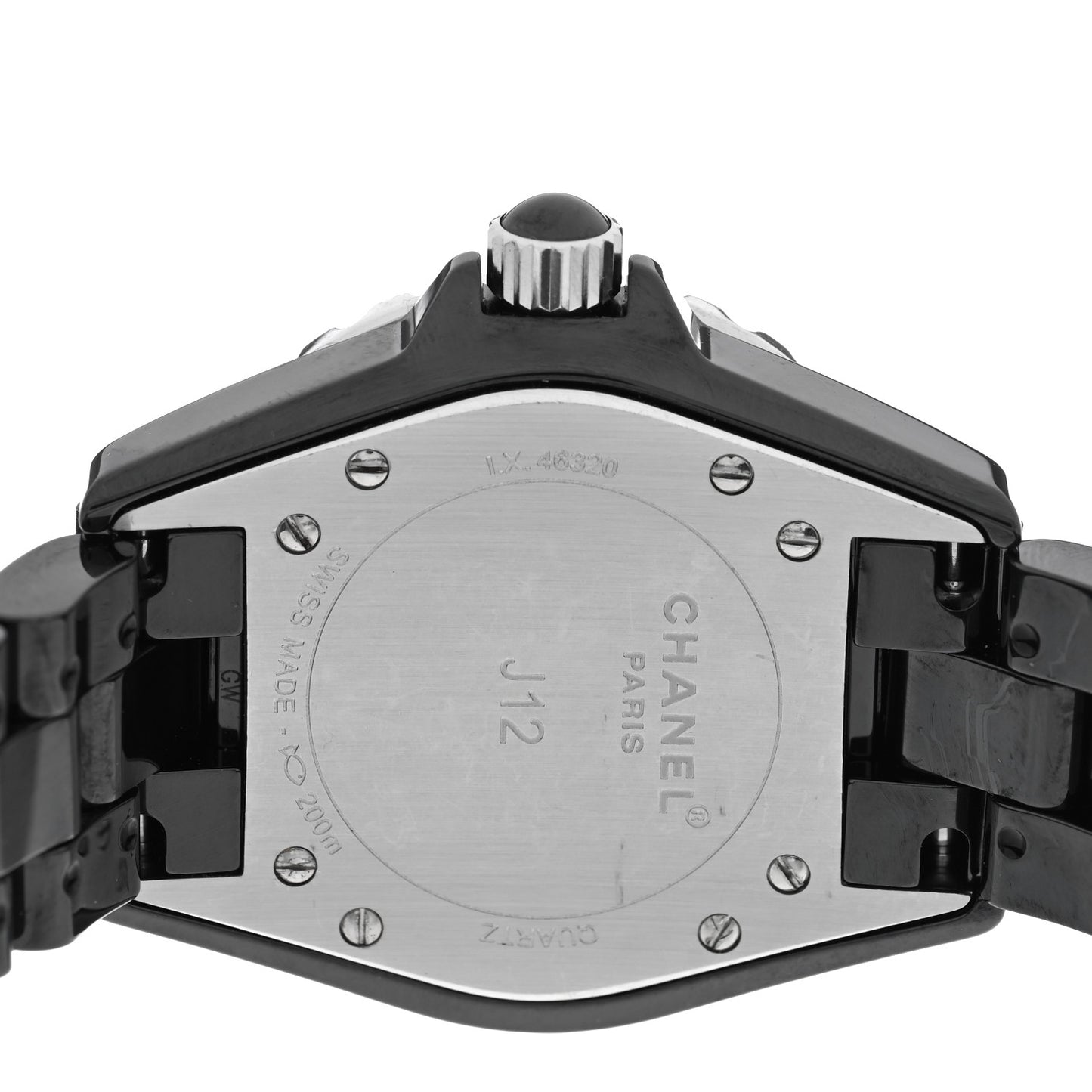 Stainless Steel Ceramic Ruby 33mm J12 Quartz Watch Black