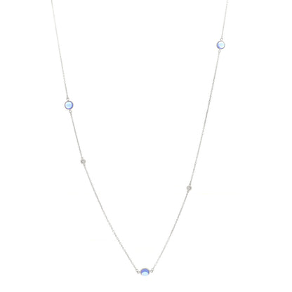 Tiffany Sterling Silver Diamond Tanzanite Elsa Peretti Color By The Yard Sprinkle Necklace 1 of 5