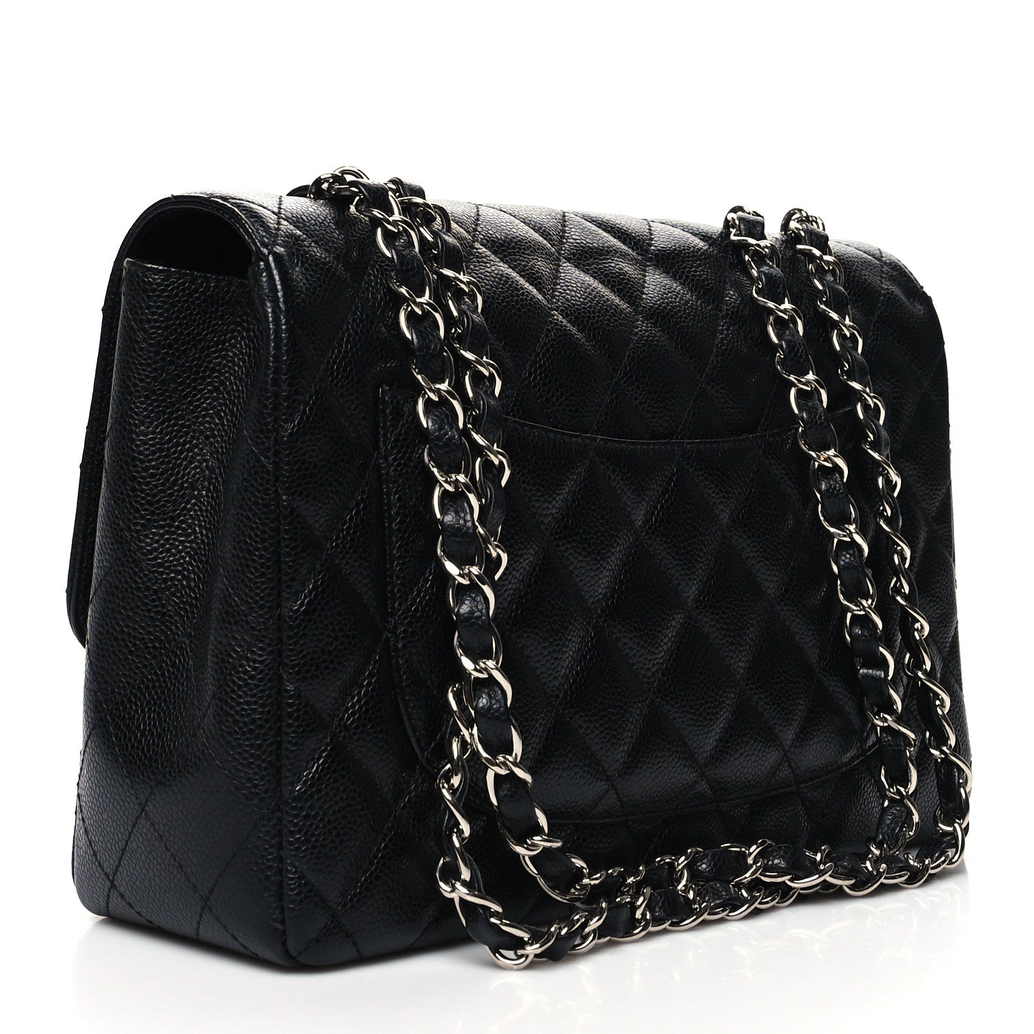 Chanel Caviar Quilted Jumbo Single Flap Black 3 of 12