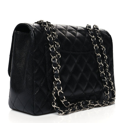 Chanel Caviar Quilted Jumbo Single Flap Black 3 of 12