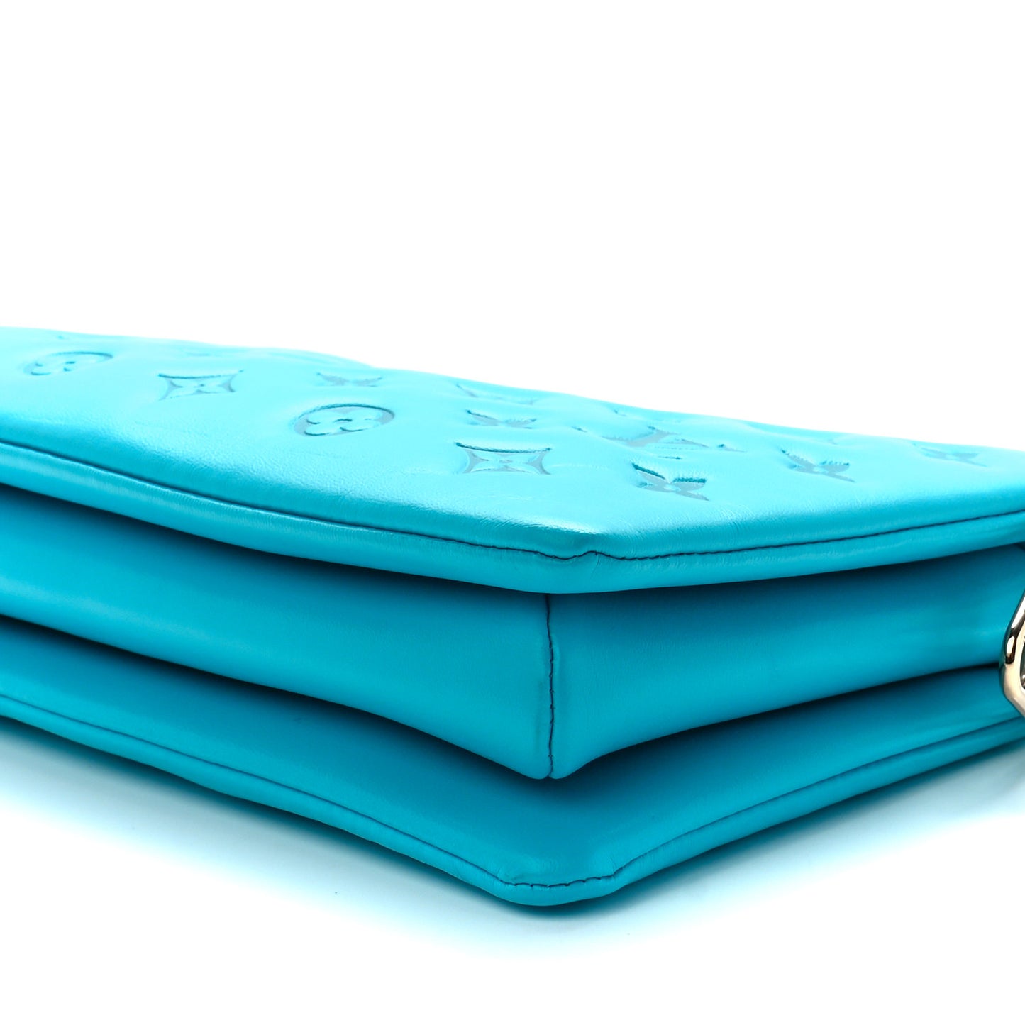 Lambskin Embossed Monogram Coussin PM Turquoise