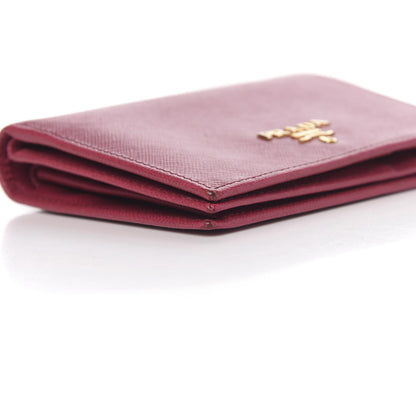 Prada Saffiano Metal Bi-Fold Wallet Ibisco 7 of 11