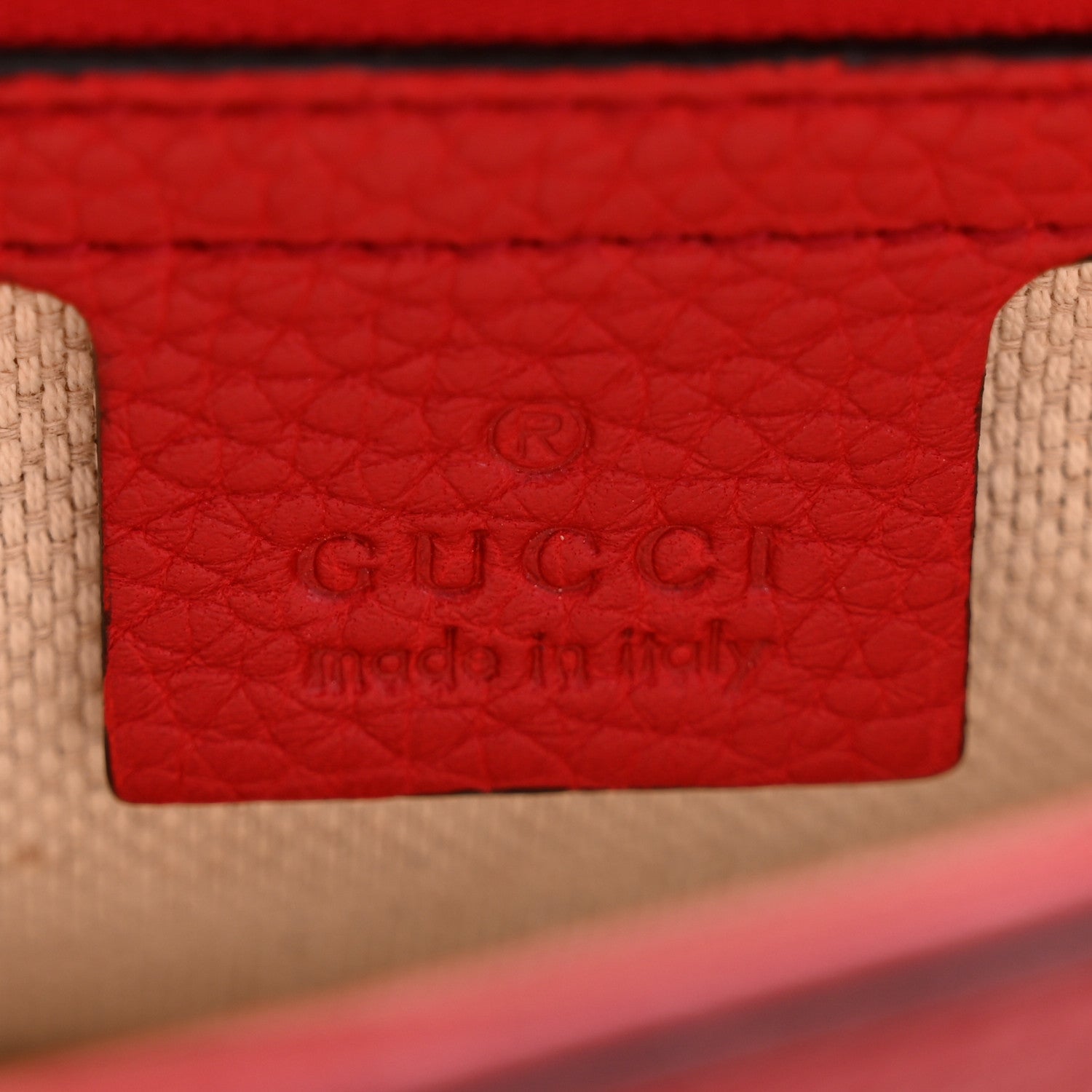 Gucci Pebbled Calfskin Medium Soho Flap Crossbody Tabasco Red 6 of 12