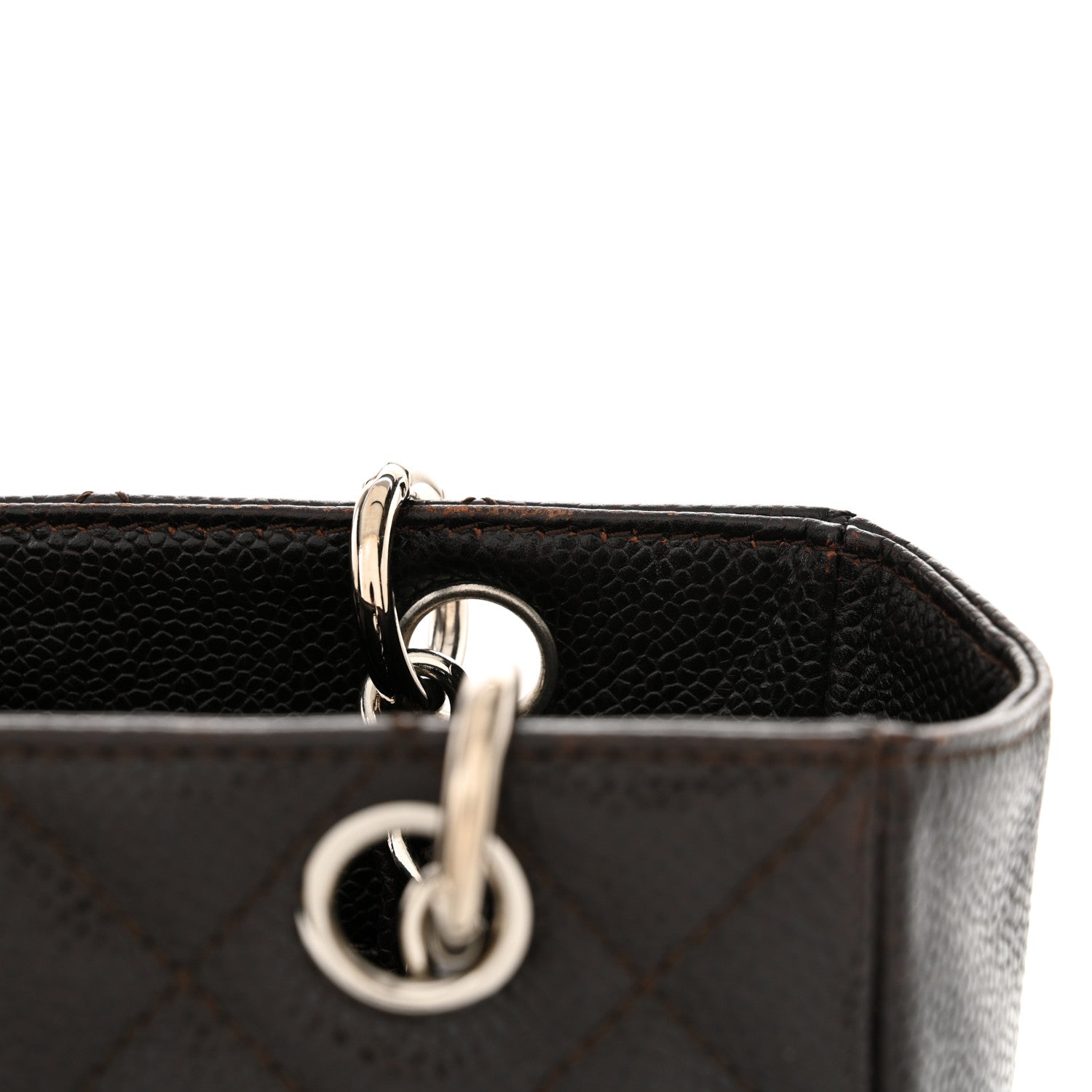 Chanel Caviar Quilted Petit Shopping Tote PST Dark Brown 15 of 16