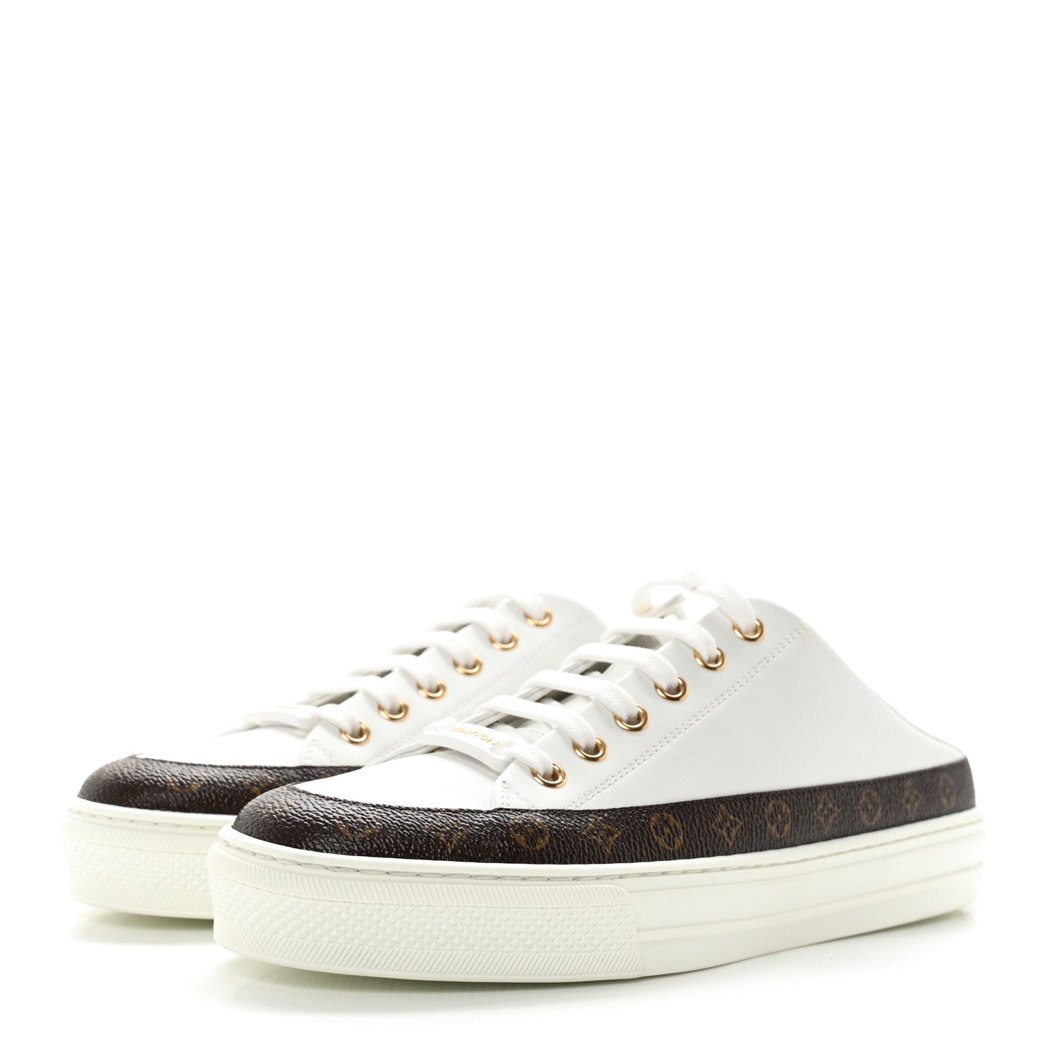 Louis Vuitton Monogram Womens Stellar Open Back Sneakers 36 White 3 of 8