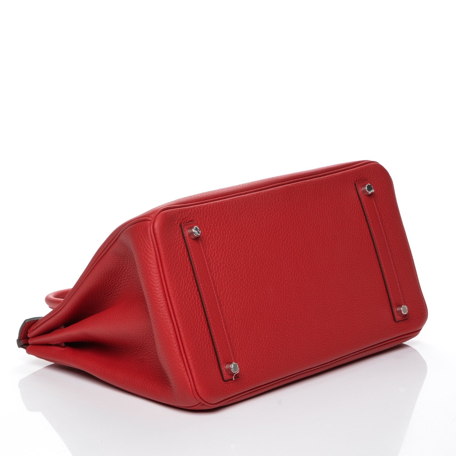 Hermes Taurillon Clemence Horseshoe Birkin 35 Rouge Casaque 5 of 24
