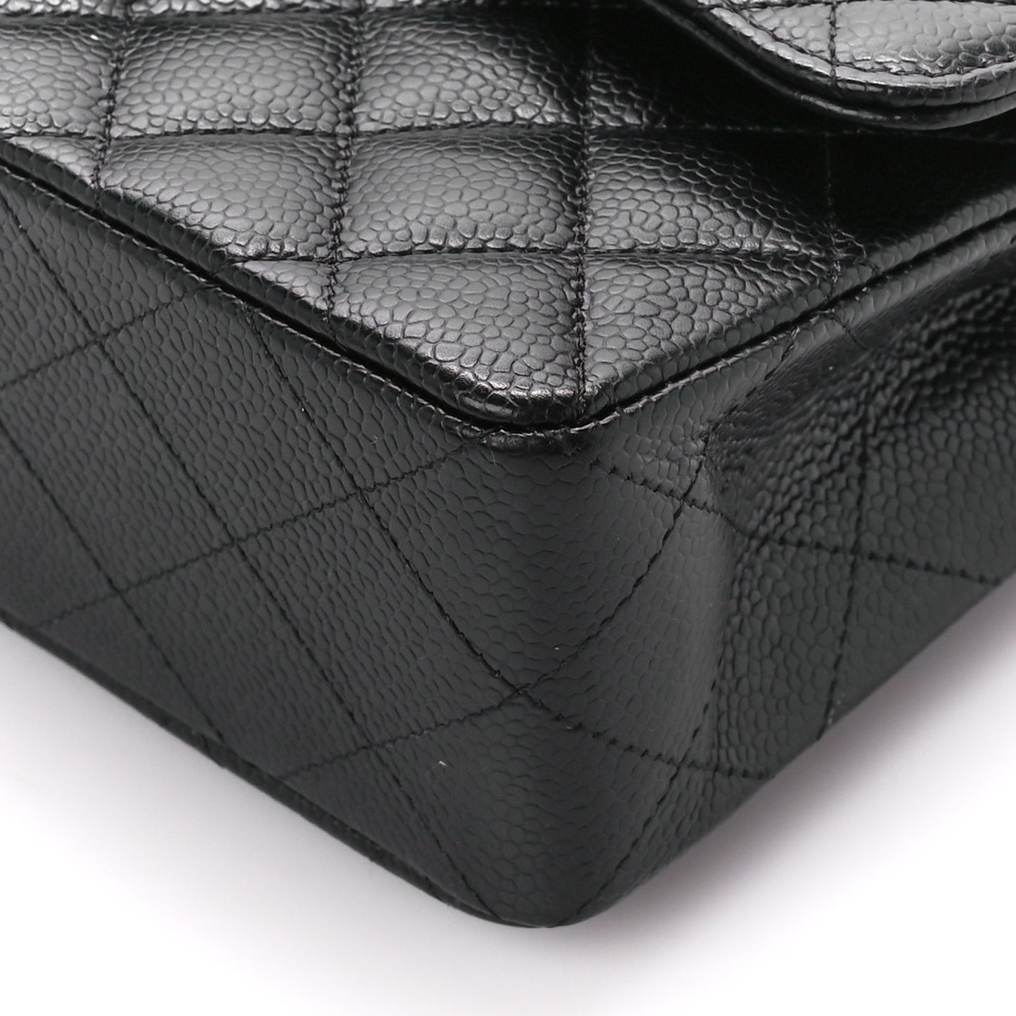 Caviar Quilted Small Double Flap Black