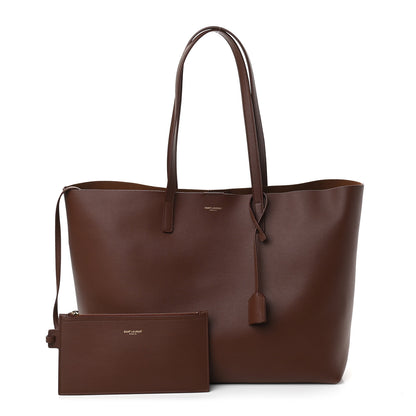 Saint Laurent Calfskin Large Shopping Tote Old Brandy 1 of 10