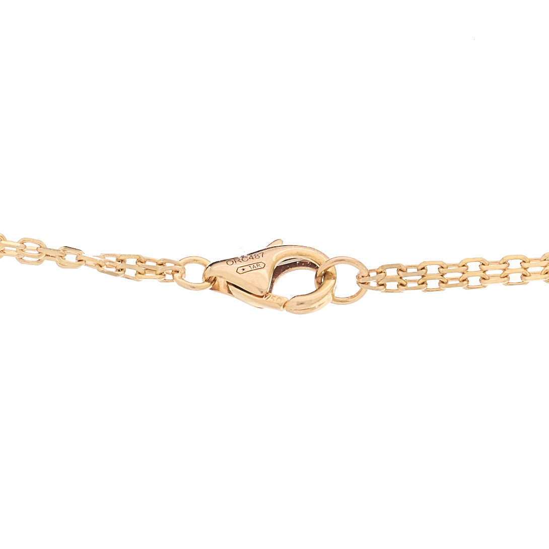 18K Pink Gold 2 Diamond LOVE Necklace
