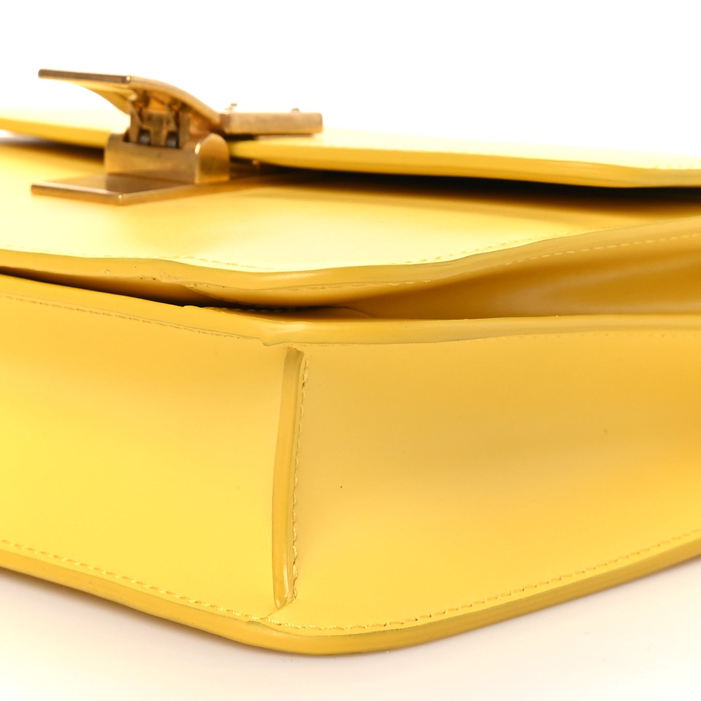Box Calfskin Teen Classic Box Flap Bag Yellow