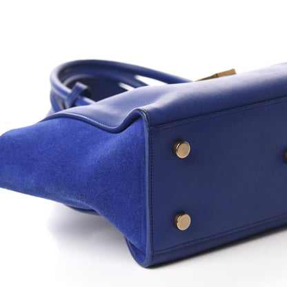 Saint Laurent Calfskin Suede Baby Monogram Downtown Cabas Ultramarine 6 of 12