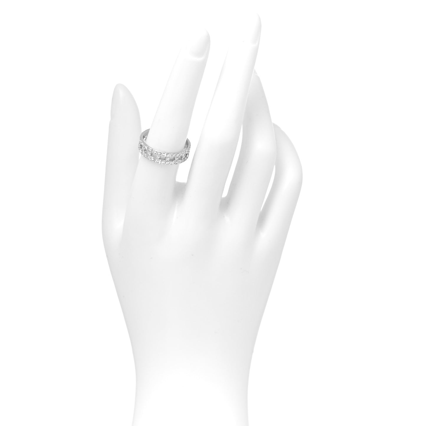 18K White Gold Diamond T True Wide Ring 56 7.5