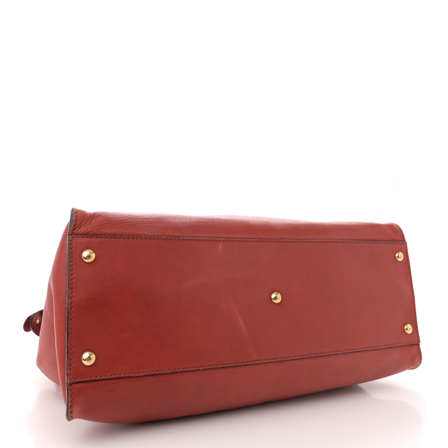 Fendi Vitello Suede Large Peekaboo Iconic Satchel Terra di Siena 4 of 15