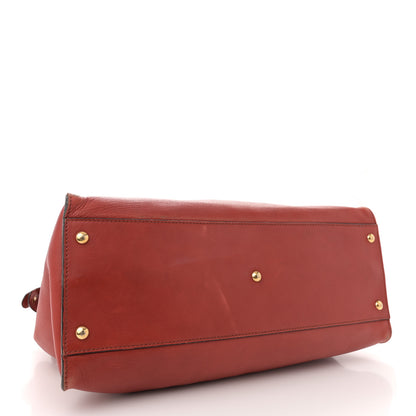 Fendi Vitello Suede Large Peekaboo Iconic Satchel Terra di Siena 4 of 15