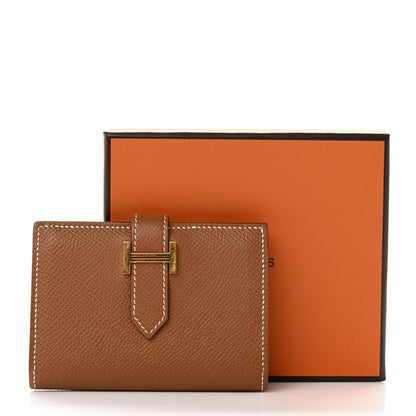 Hermes Epsom Bearn Card Holder Wallet Gold 6 of 6