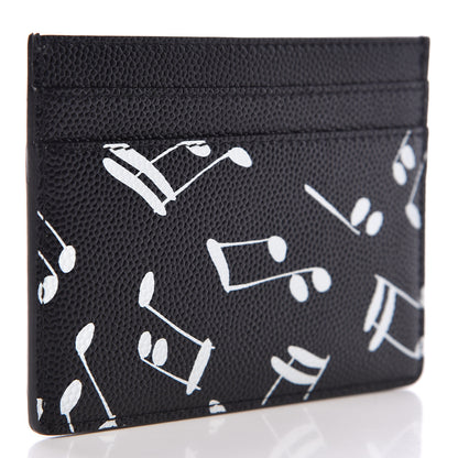 Saint Laurent Grain de Poudre Musical Notes Credit Card Case Black 3 of 8