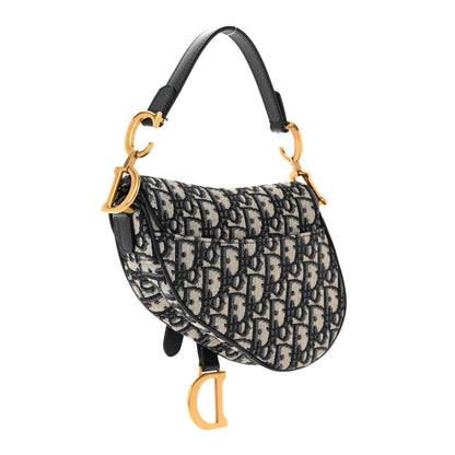 Christian Dior Oblique Mini Saddle Bag Blue 3 of 11
