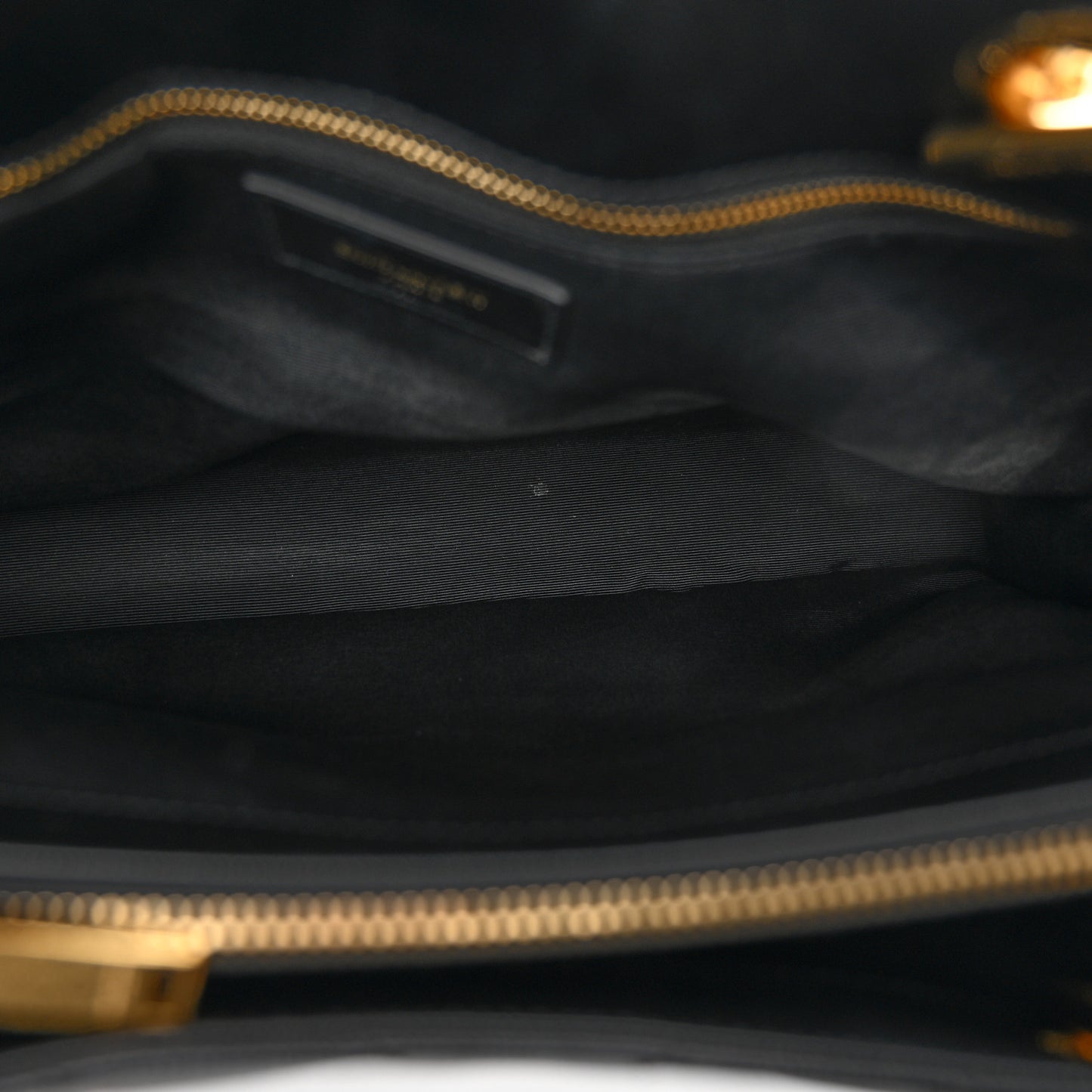 Grain De Poudre Matelasse Chevron Monogram Shopping Bag Black