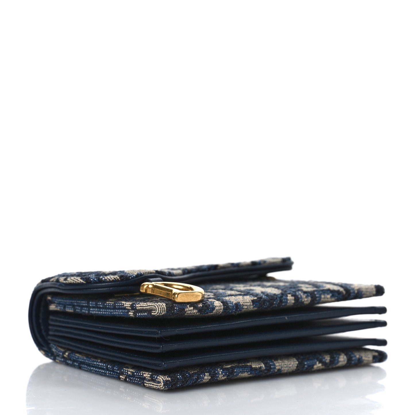 Oblique Saddle 5-Gusset Card Holder Blue