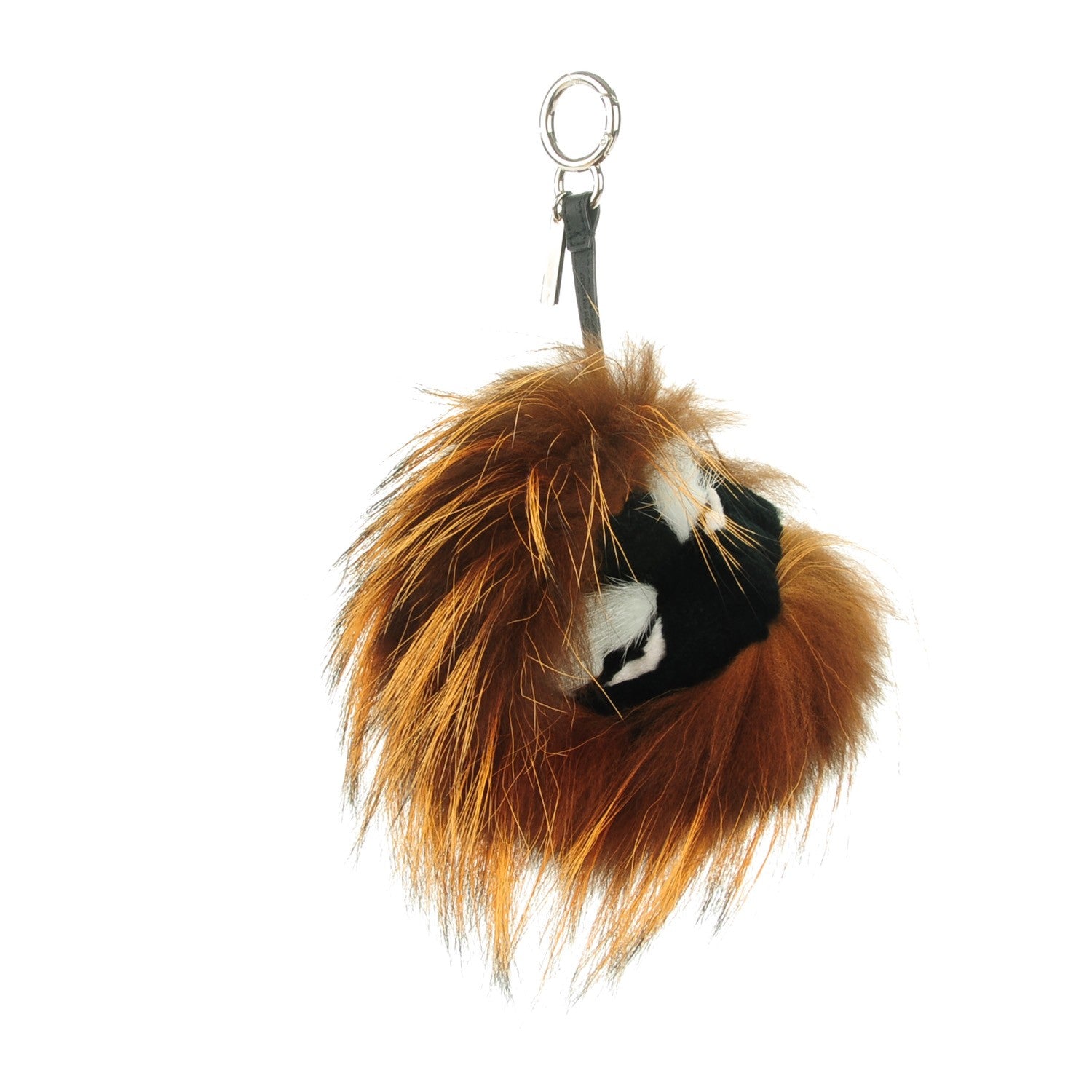 Fendi Fox Mink Rabbit Fur Vitello Flamingo Kooky Monster Bag Bug Charm Zucca Multicolor Black 1 of 4