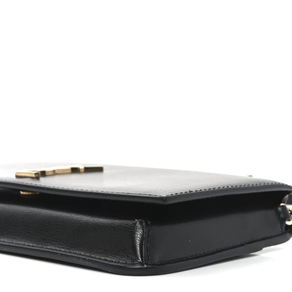 Saint Laurent Calfskin Monogram Cassandre Phone Holder With Strap Black 10 of 10