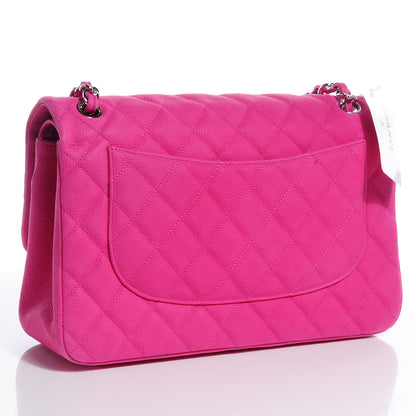 Chanel Iridescent Caviar Jumbo Double Flap Hot Pink 3 of 9