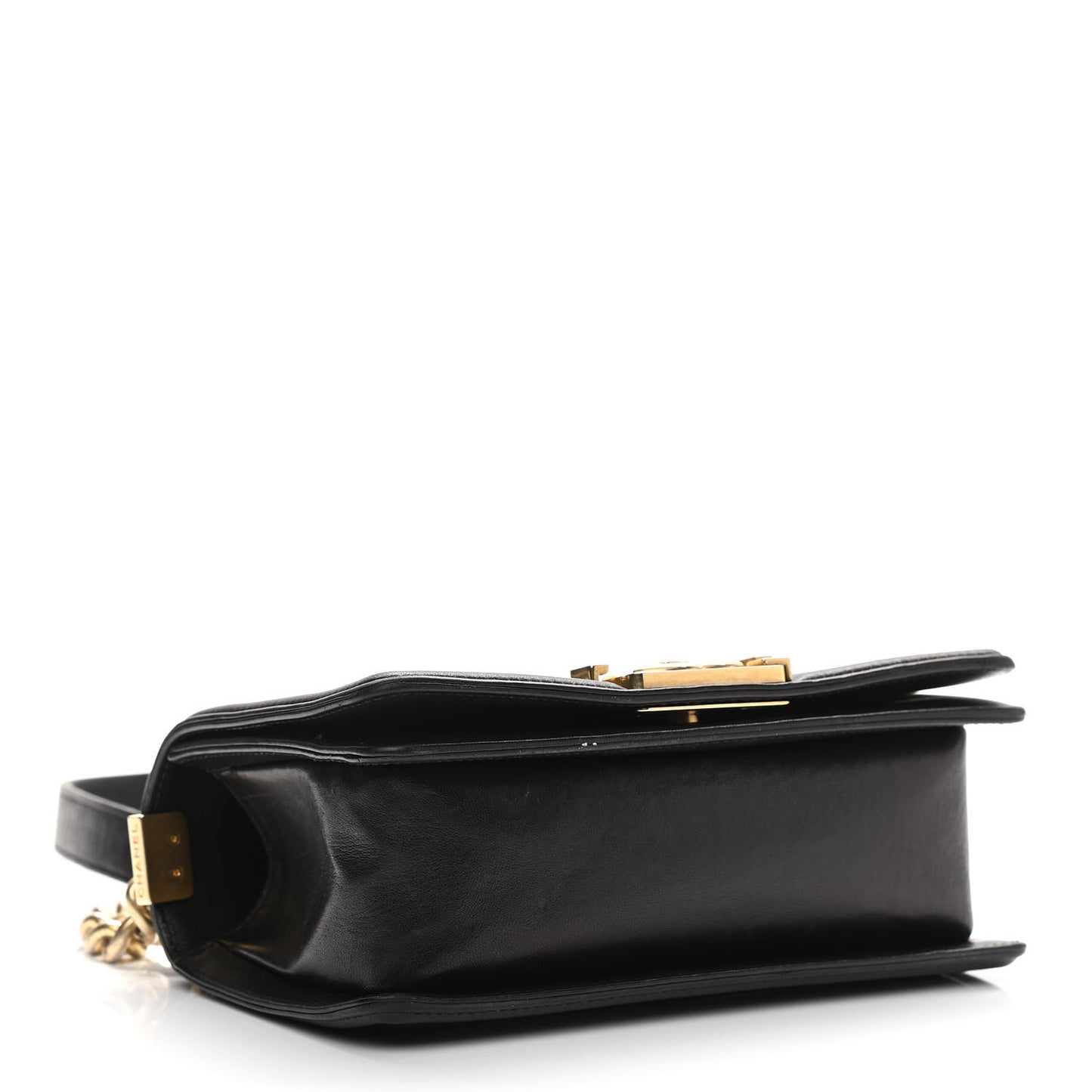 Lambskin Quilted Small Boy Flap Black