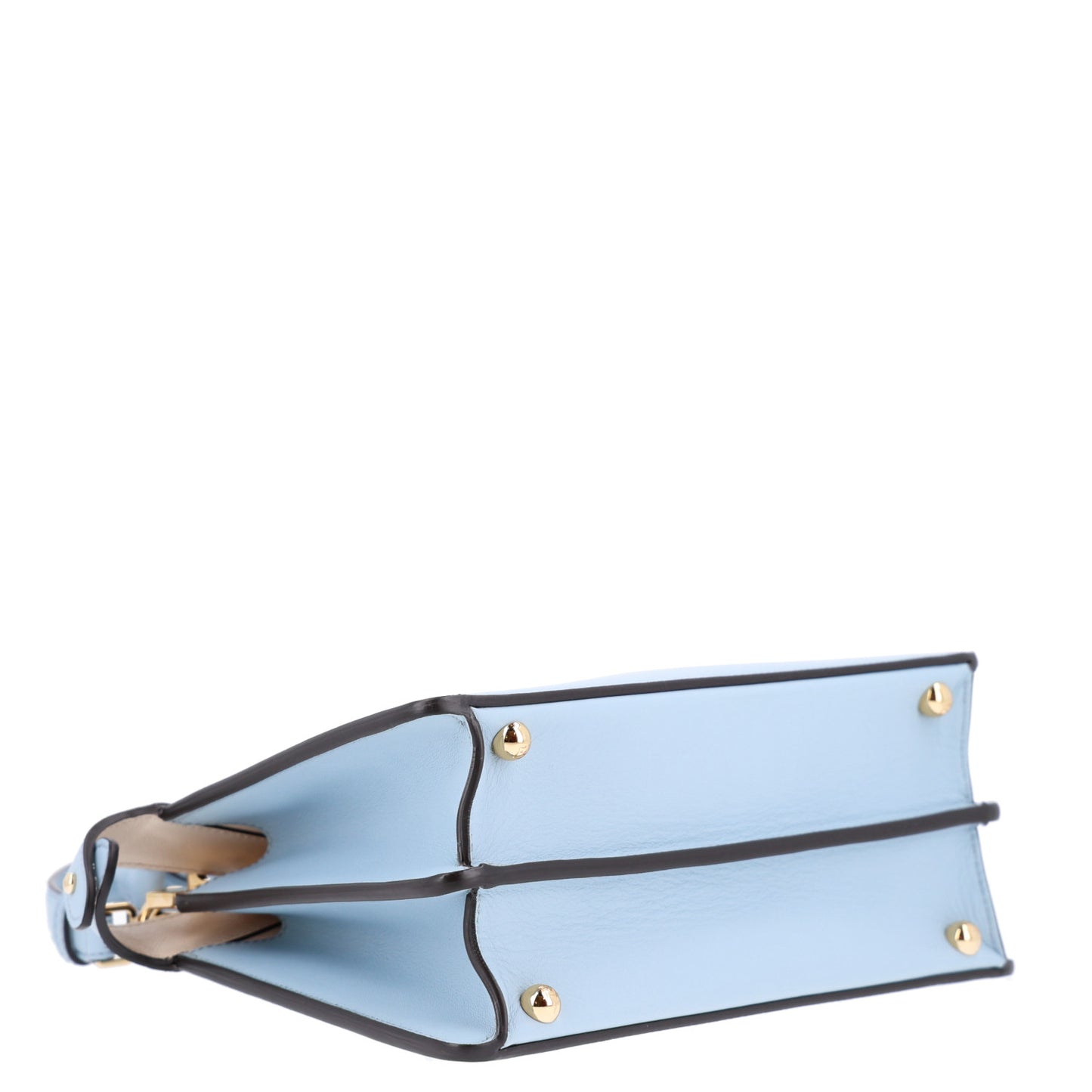 Vitello Seta Shiny Nappa Small Peekaboo I SEE U Satchel  Azzurro Baby Camelia