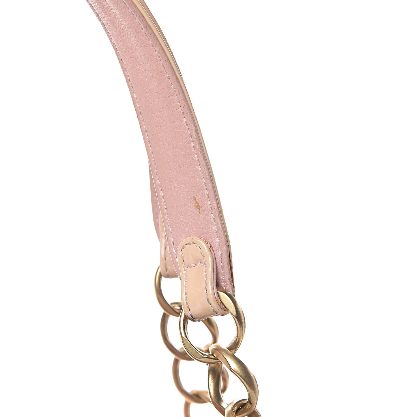 Patent Perforated CC Shopping Tote Beige