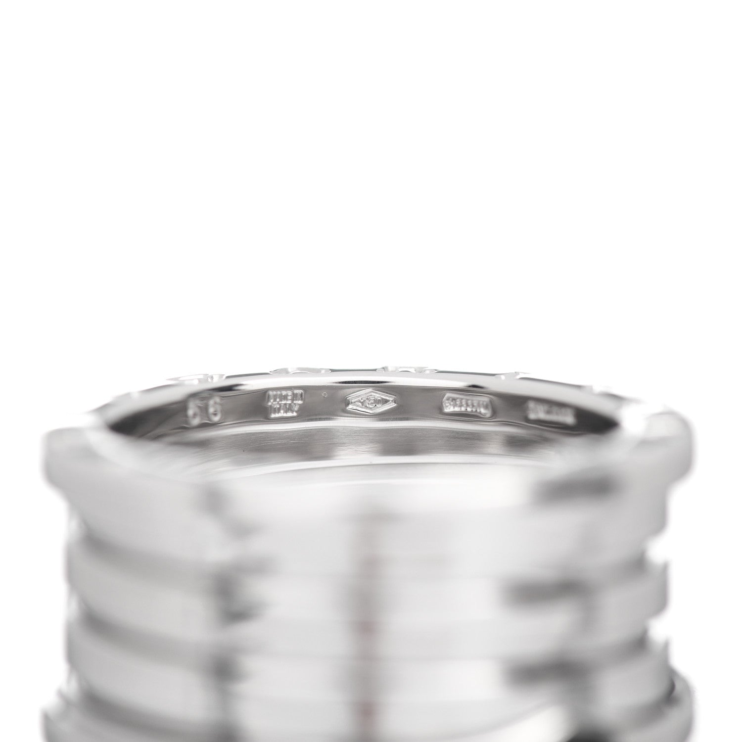 Bulgari 18K White Gold B.Zero1 Four-Band Ring 56 7.5 5 of 5